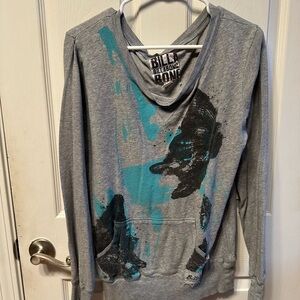 Billabong Gray Sweatshirt Teal and Black Design